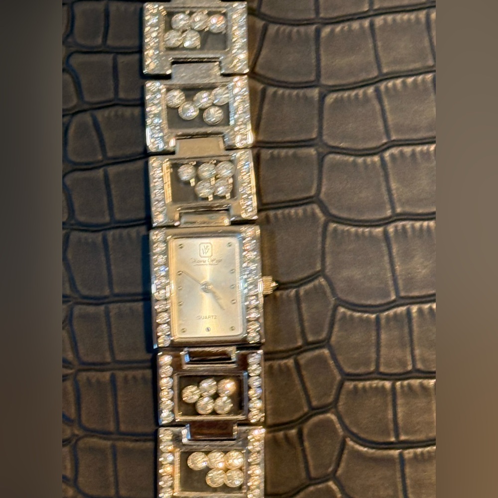 Silver Diamond Crystal Watch